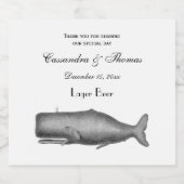 19e eeuwse walvistekening bier etiket (Enkel label)