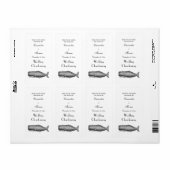  19e eeuwse walvistekening etiket (Full Sheet)