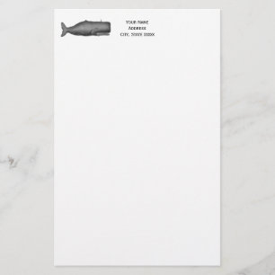  19e eeuwse walvistekening N Briefpapier