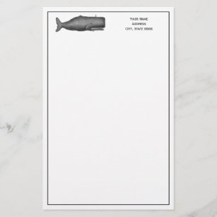  19e eeuwse walvistekening N Briefpapier