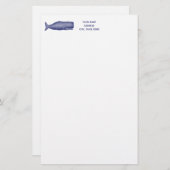 19e eeuwse walvistekening N Briefpapier (Voorkant / Achterkant)