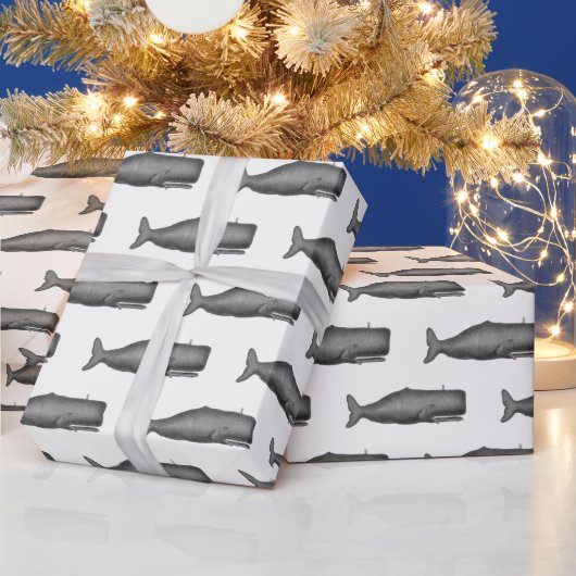  19e eeuwse walvistekening N Cadeaupapier (Feestdagen)