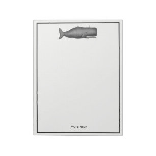 19e eeuwse walvistekening N Notitieblok