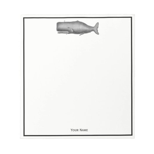  19e eeuwse walvistekening notitieblok (Voorkant)