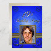 19e fête d'anniversaire Invitation (Devant / Derrière)