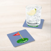 19e gat en Jouw tekst Vierkante Kartonnen Onderzetter (Insitu)