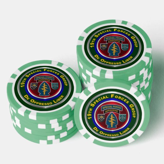 19e groep speciale strijdkrachten poker chips (Opstapeling)