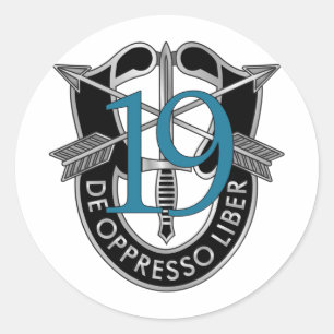 19e groep speciale strijdkrachten ronde sticker