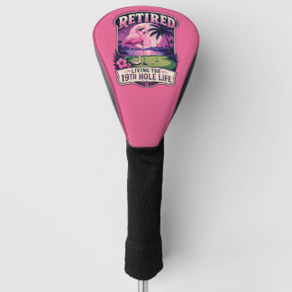 19e Hole Golf Pensioen Humor Grappige Flamingo Golfheadcover