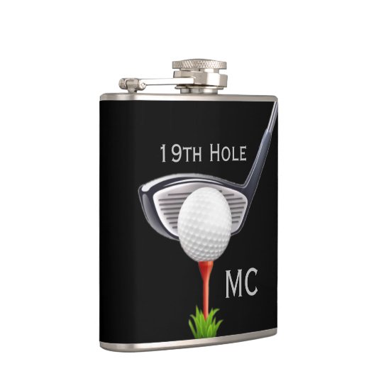 19e hole monogrammed golfer heupfles (Rechts)