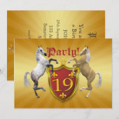 19e invitation à la fête d'anniversaire avec armoi (Devant / Derrière)