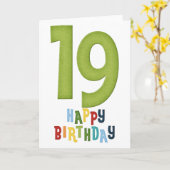 19e jaar Happy Birthday Wenskaart Kaart (Gele Bloem)
