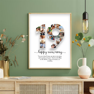 19e jubileum foto collage poster