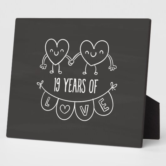 19e Jubileum - Gift Chalk Hearts Fotoplaat (Zijkant)