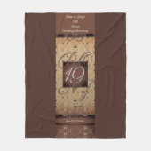19e Jubileum voor bruiloft Dark Bronze Fleece Blan Deken (Voorkant)