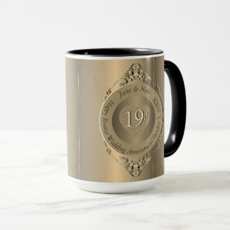 19e of 8e Bronzen Bruiloft Jubileum Mok