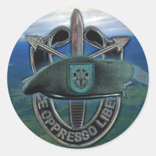 19e Special Forces groep Groene Baretten zoon Stic Ronde Sticker