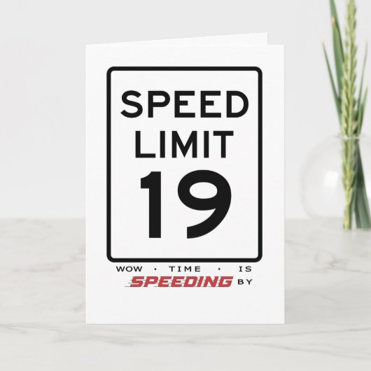 19e Speed Limit Verjaardag Kaart (Voorkant)