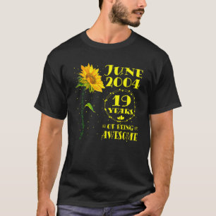 19e verjaardag 19-jarige zonnebloempitten 20 juni t-shirt