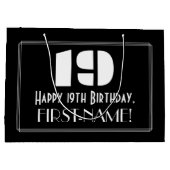 19e verjaardag ~ Art Deco geïnspireerde look "19" Groot Cadeauzakje (Achterkant)
