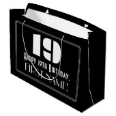 19e verjaardag ~ Art Deco geïnspireerde look "19" Groot Cadeauzakje (Achterkant Gekanteld)