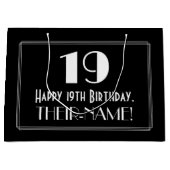 19e verjaardag: Art Deco geïnspireerde stijl "19", Groot Cadeauzakje (Voorkant)