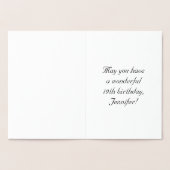 19e verjaardag: elegant, script; aangepaste naam folie kaarten (Binnen)