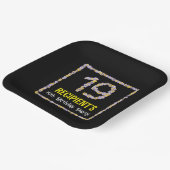 19e verjaardag: Floral Flowers Number, Custom Name Papieren Bordje (Gebogen)