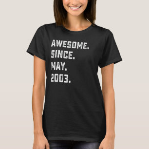 19e verjaardag Geweldige sinds mei 2003 19 jaar T-shirt