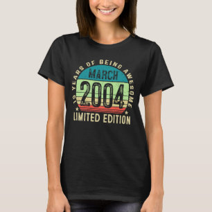 19e verjaardag Jongen maart 2004 19 jaar T-shirt