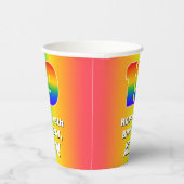 19e verjaardag: kleurrijk, vun regenboogpatroon # papieren bekers (Rechts)