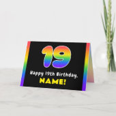 19e verjaardag: kleurrijke regenboog # 19, Naam va Kaart (Voorkant)