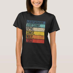 19e Verjaardag Legendarische Geweldige Epic sinds T-shirt
