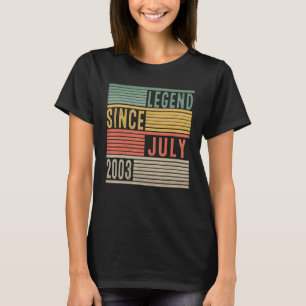 19e verjaardag legende sinds juli 2003 19 jaar oud t-shirt