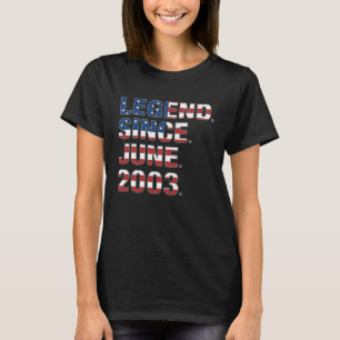 19e verjaardag Legende sinds juni 2003 Vlag VS 19 T-shirt