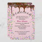 19e verjaardag met chocolade ijsjes en sprenkels kaart (Voorkant / Achterkant)