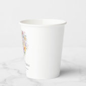 19e Verjaardag Party Waterverf Bloemen Custom Papieren Bekers (Links)