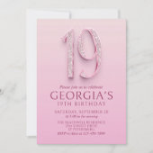 19e verjaardag Pink Diamonds Kaart (Voorkant)