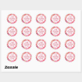 19e verjaardag Roze Roos Draaiend Hart Envelope Ronde Sticker (Vel)