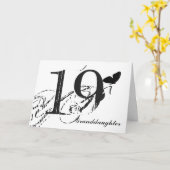 19e verjaardag van een kleindochter, Butterfly. Kaart (Gele Bloem)