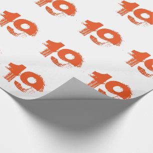 19e verjaardag voor iedereen, oranje op wit. cadeaupapier