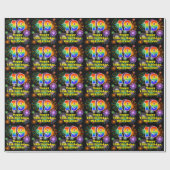 19e verjaardag: vuurwerk, regenboogblik # "19" cadeaupapier (Vlak)