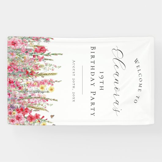 19e Verjaardagsfeest Augustus Geboorte Bloem Welko Spandoek (Horizontaal)