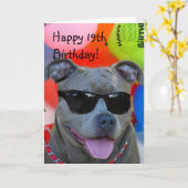 19ème carte de voeux heureuse de Pitbull (Fleur jaune)