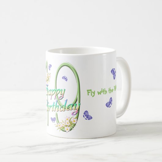 19ème Tasse de danse de papillon d'anniversaire (Devant droit)