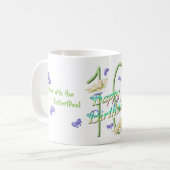 19ème Tasse de danse de papillon d'anniversaire (Devant gauche)