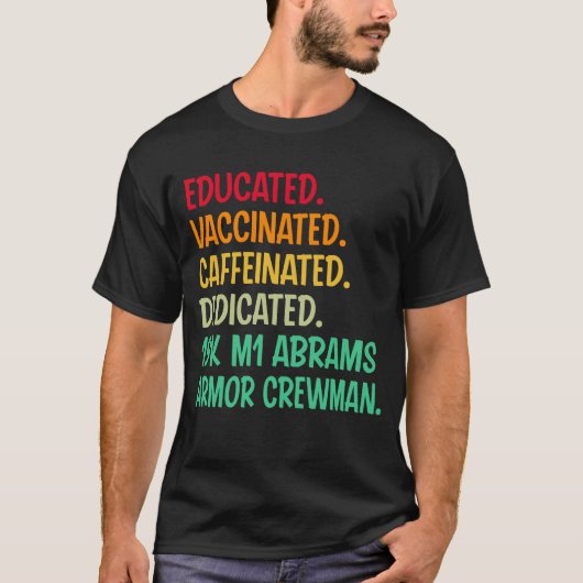 19K M1 Abrams Armor Crewman. Opgeleide gevaccineer T-shirt (Voorkant)
