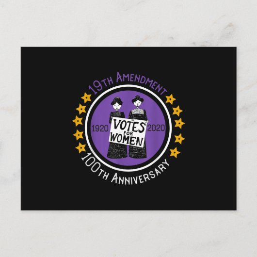 19th Amendment XIX Suffragette 100 yrs Anniversary Aankondigingskaart (Voorkant)