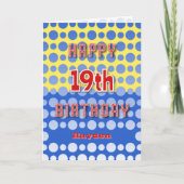 19th Birthday add name circles pattern Kaart (Voorkant)
