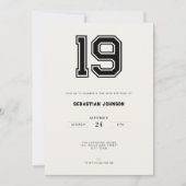 19th Birthday Invitation - Minimal Sport Style (Devant)